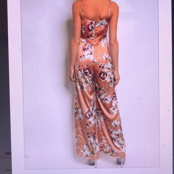 Pink Floral Lined JumpSuit - Picture 2 of 6